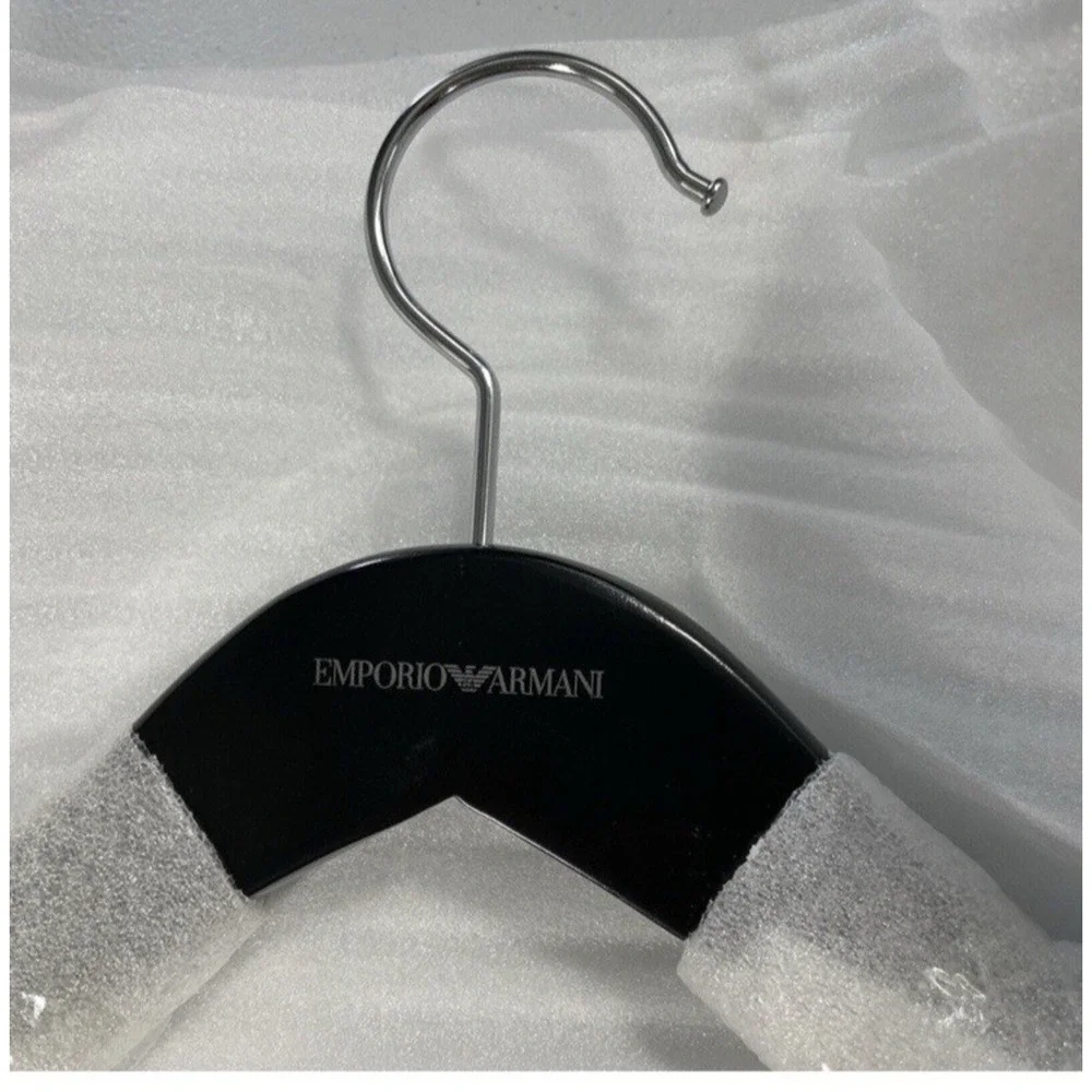 EMPORIO ARMANI Logo Black Wood Hanger For Suit, Shirts, Pants, Jackets.